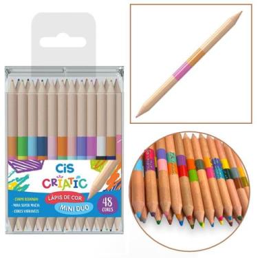 Imagem de Lápis de Cor Cis Criatic Mini Duas Pontas com 24 Lápis 48 Cores