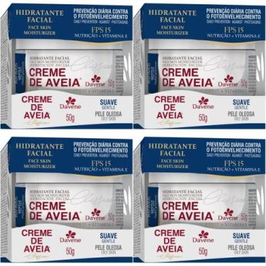 Imagem de 4 Hidratante Facial Creme De Aveia Suave 50g Davene