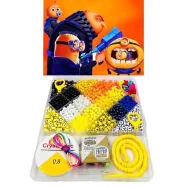 Imagem de Kit Miçanga Minions Meu Malvado Favorito Pulseira Biju + Adesivo - Mac