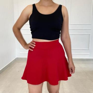 Imagem de Saia Curta Mini  Gode Rodada Redonda - Vivi Rangel, Vermelho beterraba