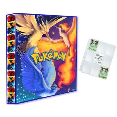 Imagem de Álbum Pasta Fichário Pokemon com 10 Folhas YES 9 Bolsos Pássaros Lendá