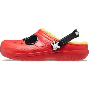 Imagem de Crocs Tamancos e chinelos unissex infantis clássicos da Disney, Mickey e Minnie Mouse, Mickey Mouse preto/vermelho, 12 Little Kid