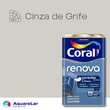 Imagem de Renova Paredes e Tetos Coral Fosco 16L, CINZA DE GRIFE