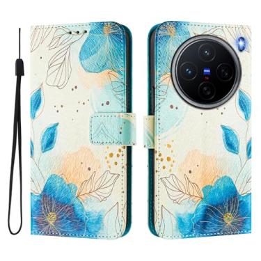 Imagem de Capa carteira para vivo X200 Pro Mini, 3 compartimentos para cartão, 1 compartimento para dinheiro, capa flip de couro PU com padrão fofo, capa com fivela magnética à prova de choque, compatível com