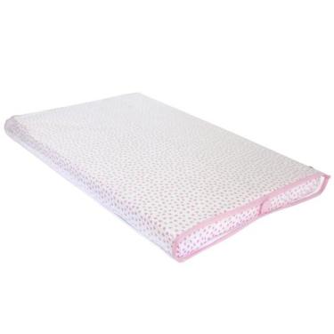 Imagem de Trocador De Bebê Estrelinha Rosa Com Viés Rosa Menina - Potinho de Mel