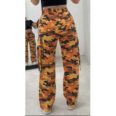 Imagem de Calça cargo camuflada street hurbana - 91 STREET, Laranja, P-34