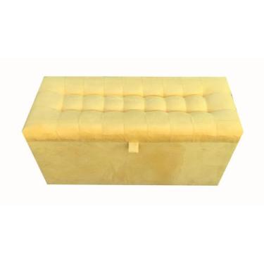 Imagem de Recamier puff baú solteiro 100% mdf - amarelo - NS