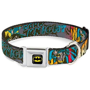 Imagem de Buckle-Down Coleira para cães com fivela de cinto de segurança – Batman Cavaleiro das Trevas – 3,8 cm de largura – Serve para pescoço de 33 a 45,7 cm – Pequena
