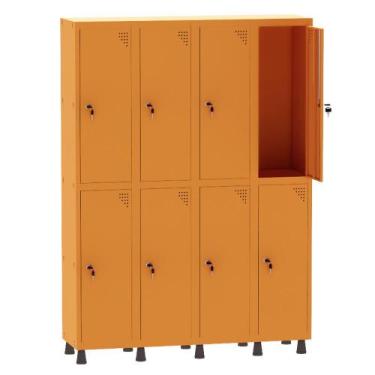 Imagem de Armário Guarda Volume Locker Roupeiro 4 Vãos 8 Portas Aço GRF504/8 Lar