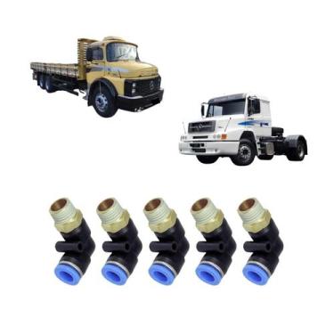 Imagem de Kit 5 Cotovelos Engate Rápido Mercedes Plastico Macho Giratorio 1/4 X 