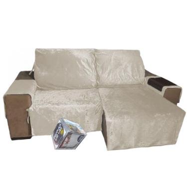 Imagem de Protetor Sofá Retrátil Assento 1,80m Suede 2Md Bege Claro - Enxovais L