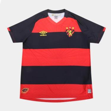 Imagem de Camisa Sport Recife I 22/23 s/n Jogador Umbro Masculina - Preto+Vermel