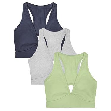 Imagem de Smart & Sexy Sutiã feminino Cloud Cotton Comfort Collection, Cinza/azul marinho/vidro verde, 3X