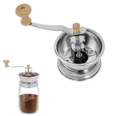 Imagem de Tampa de moedor de café para pote de vidro de boca regular, moedor de café manual para uso doméstico, moedor de especiarias de aço inoxidável