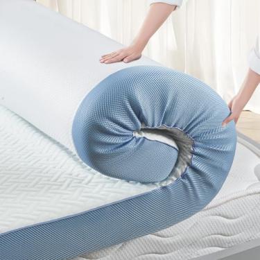 Imagem de Topper de colchão firme de 10 cm, tamanho solteiro, suporte extra para colchão de espuma viscoelástica de alta densidade para alívio da dor, com capa macia removível, certificado CertiPUR-US