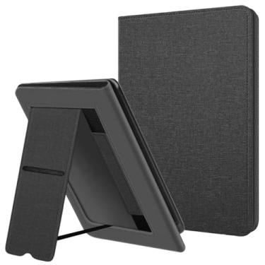 Imagem de Plobors Capa para E-Reader K de 7 polegadas (12ª geração, versão 2024), capa de couro PU macio com alça de mão para despertar/hibernar, suporte dobrável compatível com LG 7 polegadas eReader (AA