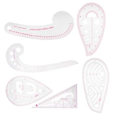 Imagem de Régua de Curva Plástica de 6pcs Conjunto para Design de Roupas Precisas e Dados de Padrões Em Projetos de Costura