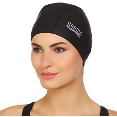 Imagem de BEEMO Touca de natação infantil masculina ou feminina - preta