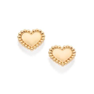 Imagem de Brinco Rommanel Banhado Ouro Coração Com Esferas Catálogo