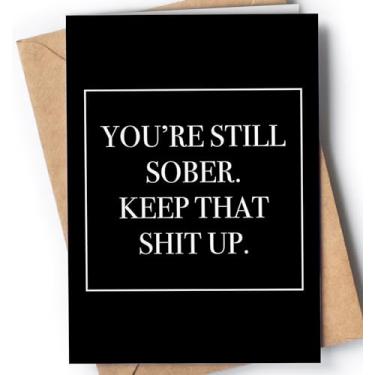 Imagem de Cartão de sobriedade engraçado e original com envelope | Cartão de sobriedade perfeito e uma maneira única de dizer parabéns para homens ou mulheres