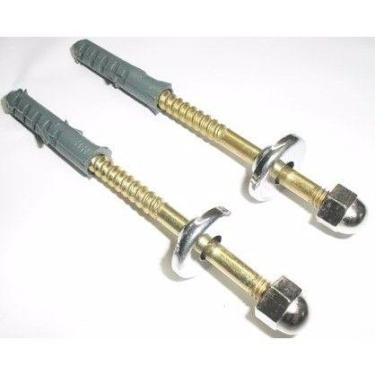 Imagem de Kit 6 Un. Parafuso Latonado P/ Vaso Sanitário C/ Bucha 10mm - S. MARCA