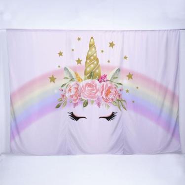 Imagem de Painel de Festa Retangular Unicórnio Diversas Medidas - Fera Print