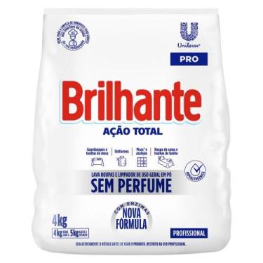 Imagem de Sabão em Pó Brilhante Profissional Ação Total 4 kg, sem Fragrância