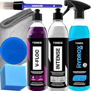 Imagem de Kit Hydrox Fast Coating Cerâmico Intense Restaurador de Plasticos Internos V-floc Shampoo Neutro Ultra Concentrado Vonixx
