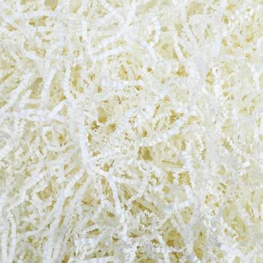 Imagem de DIYASY Enchimento de papel cortado enrugado, papel desfiado branco creme de 250 g para embrulho de presente e enchimento de cestas, caixa de presente de papel de ráfia, confete grama, Natal, Páscoa