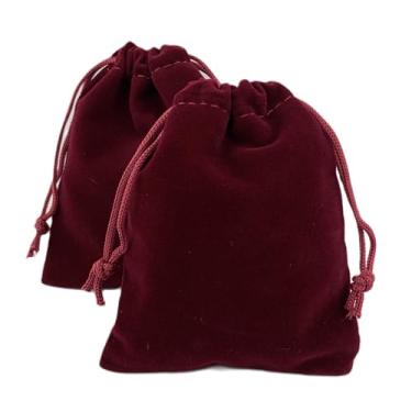 Imagem de AEAOA Sacos de presente, pacote com 5 peças de bolsas de joias de veludo com cordão de 40,6 x 30,5 cm, para doces, brinquedos, joias, guloseimas, lembrancinhas de festa de aniversário (vinho