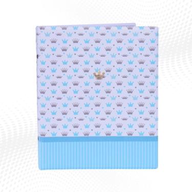 Imagem de Álbum Príncipe 40 Fotos 20x25 luxo coroa azul Bebê Menino