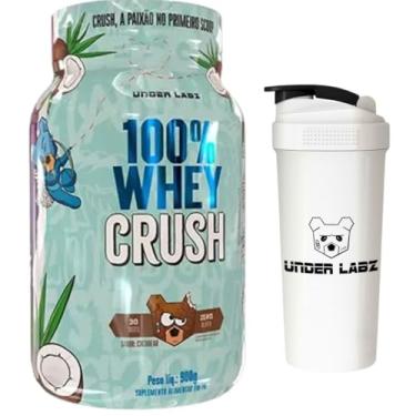 Imagem de Combo Under Labz - 100% Whey Protein Crush - 900g - Sabor CocoBear (coco) + Coqueteleira