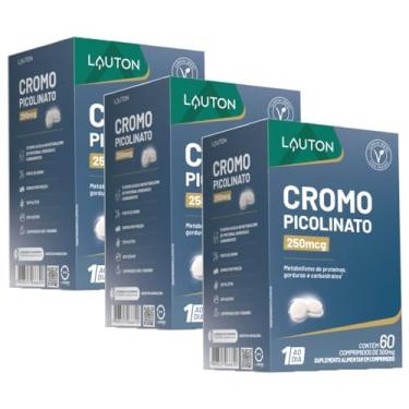 Imagem de KIT 3X Cromo Picolinato 250mcg 60 comprimidos - Lauton