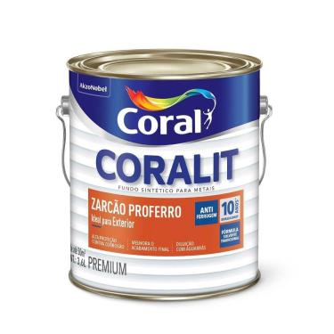 Imagem de Fundo Sintético Coralit Zarcão Proferro Fosco Laranja 3.6l Coral