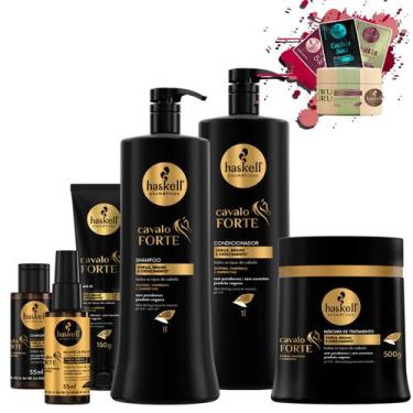Imagem de Kit Haskell Cavalo Forte Sh Cond 1l Masc 500 Completo 6 iten