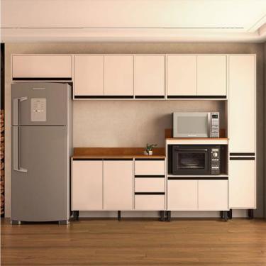 Imagem de Cozinha Completa Koya 12 Portas 3 Gavetas 40250044 Creme - Politorno, 
