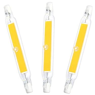 Imagem de Lâmpada LED 118 mm 10W R7S (pacote com 3) 100 W equivalente a halogênio 118 mm J-Type 10W 120V R7S base 3000K branco quente J tipo T3 118 mm lâmpadas de inundação de extremidade dupla 360° Luzes de