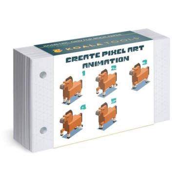 Imagem de Papel flip book quadriculado, 120 folhas, grade isométrica de 1/20.3 cm para pixel art, 11,4 cm x 6,3 cm com verso em branco, furos pré-perfurados se encaixam em blocos de luz: para desenhar e esboçar