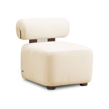 Imagem de Poltrona Decorativa para Sala Helora Bouclê Bege E03 - D`Rossi