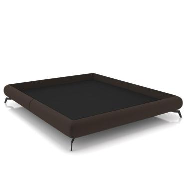 Imagem de Cama Casal Base 138x188cm Pés De Ferro Cold P02 Veludo Marrom - Mpozenato