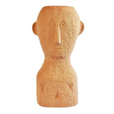 Imagem de Vaso De Cerâmica Decorativo Face Terracota 25cm Btc