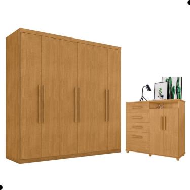Imagem de Conjunto De Roupeiro E Cômoda Itaúnas Naturalle