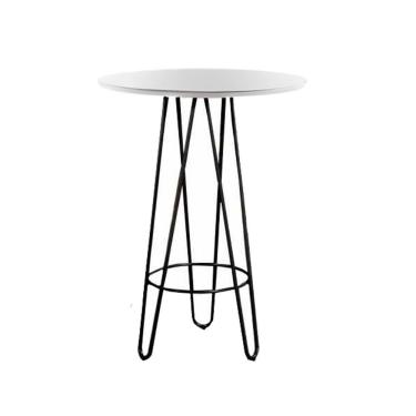 Imagem de Mesa Bistrô Dubai Off White Com Base Preto 60 Cm