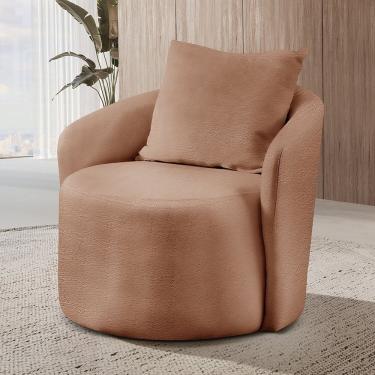 Imagem de Poltrona Decorativa Para Sala De Estar Redonda Califórnia Laranja