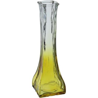 Imagem de Vaso Decorativo Enfeite Casa Floreiro Home&co Vidro 20x6x6cm Amarelo