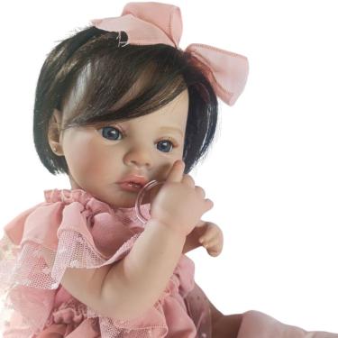 Imagem de Bebê Reborn Menina Realista Artesanal Corpo De Vinil De Silicone Macio