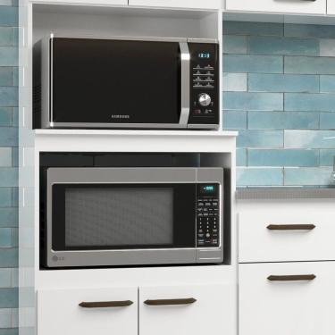 Imagem de Torre Quente 070cm 4 Portas 2 Nichos Para Forno E Microondas Branco