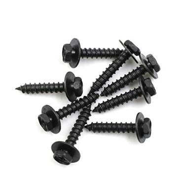 Imagem de X AUTOHAUX 8 pçs 6 x 35 mm aço inoxidável parafuso de cabeça trama preta para para-choque de para-choque de carro