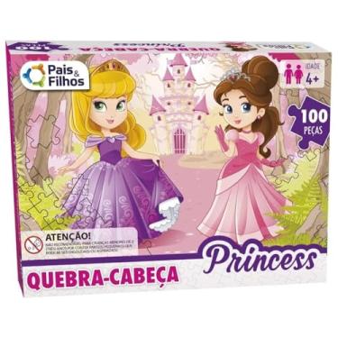 Imagem de Quebra Cabeça PRINCESS 100 PC - Quebra-Cabeça Princesa Pais e Filhos - PANAMI