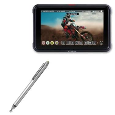 Imagem de BoxWave Caneta Stylus compatível com Atomos Ninja V - Caneta capacitiva DualTip, ponta de fibra de ponta de disco, caneta Stylus capacitiva - prata metálica